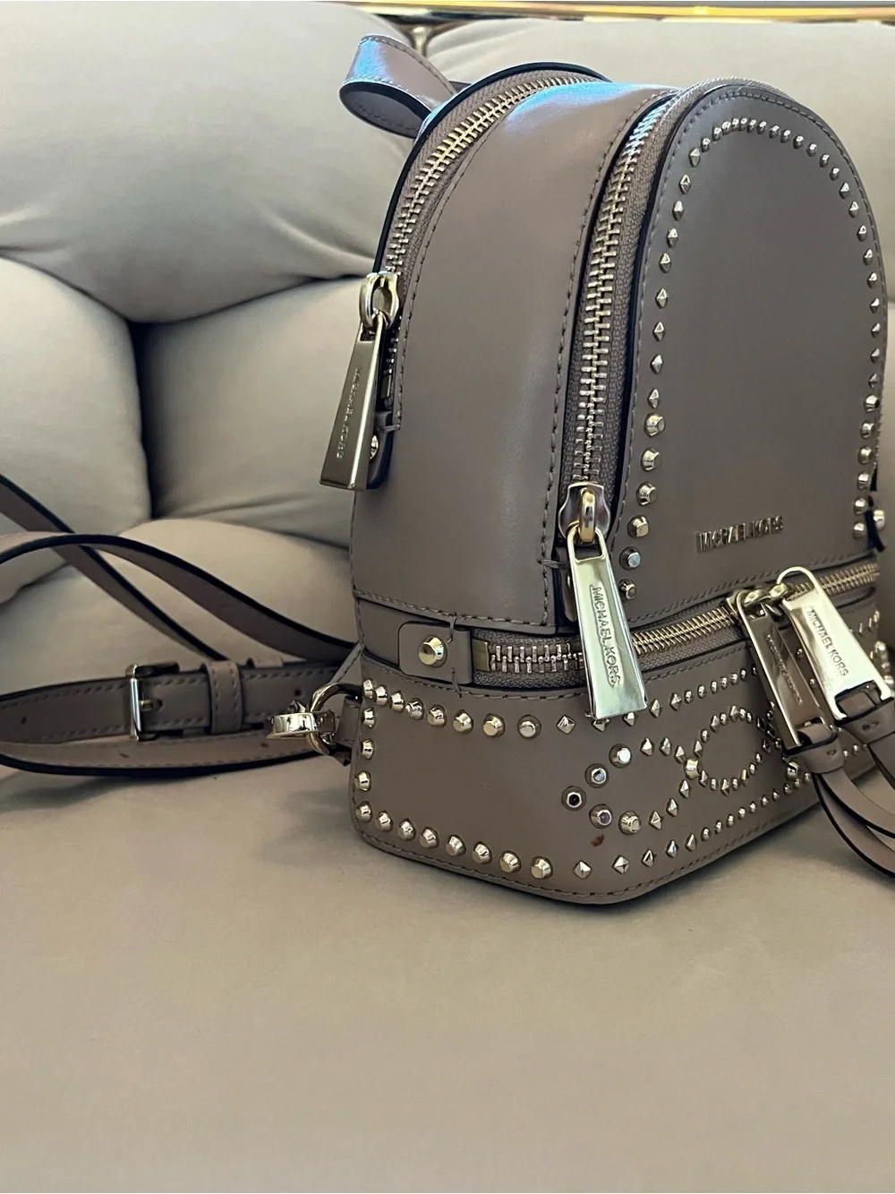 Michael Kors Rhea Mini Studded Backpack Crossbody